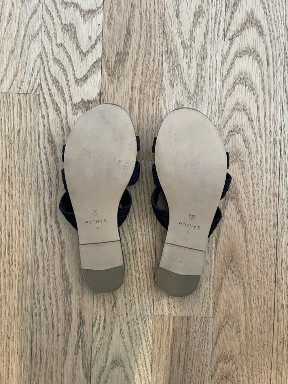 Rothy's Retired Black Triple-Strap Slide Sandals - Picture 2 of 3